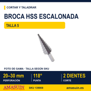 Broca HSS Escalonada Talla5.