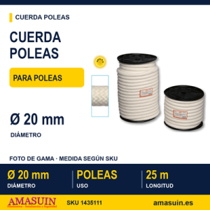 Cuerda Poleas 20mm. 25m.