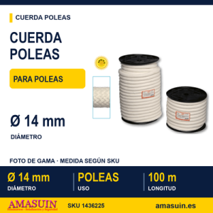 Cuerda Poleas 14mm. 100m.
