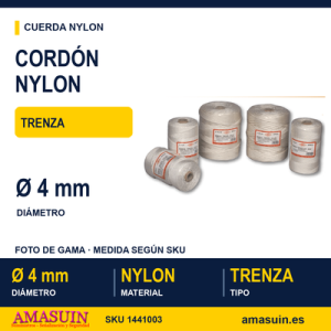 Cordón Trenza Nylon 4mm.