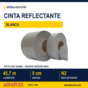 Cinta Adhesiva Reflectante Blanca de 50mmx45,7m.