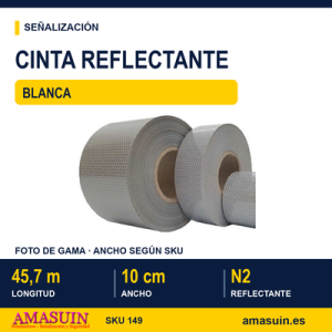 Cinta Adhesiva Reflectante Blanca de 100mmx45,7m.