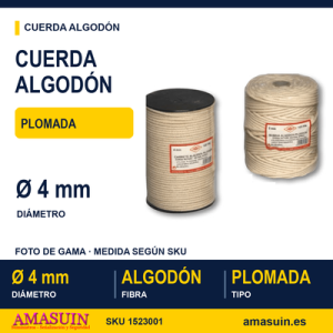 Cuerda Algodón Plomada 4mm.