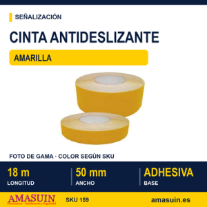 Cinta Antideslizante 50mmx18m Amarilla.