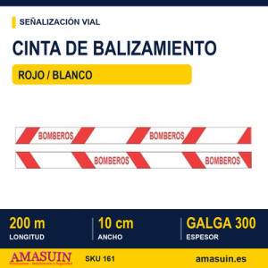 Cinta Balizar Bomberos R/B Galga300 de 10cmx200m.
