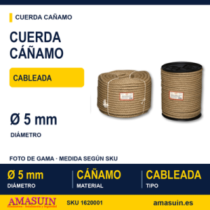Cuerda Cáñamo Cableada 5mm.