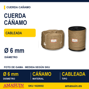 Cuerda Cáñamo Cableada 6mm.