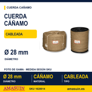 Cuerda Cáñamo Cableada 28mm.