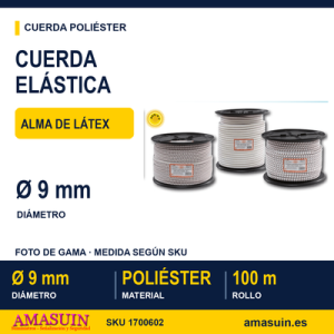 Cuerda Elástica Látex 9 mm.