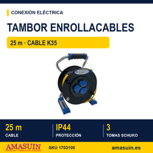 Tambor Enrollacables 25m. AT-N07V3V3-F.