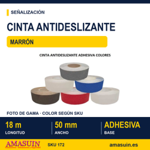 Cinta Antideslizante 50mmx18m Marrón.