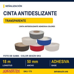 Cinta Antideslizante 50mmx18m Transparente.