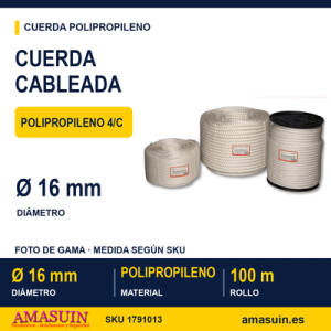 Cuerda Polipropileno Cableada 16mm.