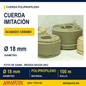 Cuerda PP AT 4/C Imitación Cáñamo de 18mm.