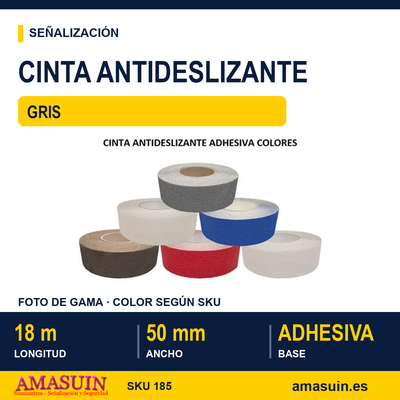 Cinta Antideslizante 50mmx18m Gris. 1 Cinta Antideslizante 50mmx18m Gris.