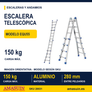 Escalera Telescópica Aluminio EQU55