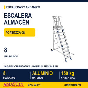Escalera Almacén FORTEZZA 08 de 8 Peldaños.