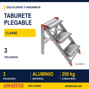 Escalera Taburete Plegable 3 Peldaños CLASS03