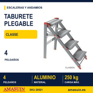 Escalera Taburete Plegable 4 Peldaños CLASS04