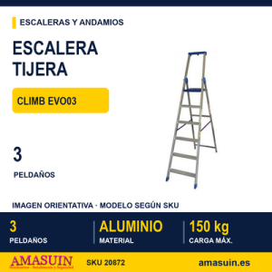 Escalera Tijera CLIMB EVO03 de 3 Peldaños