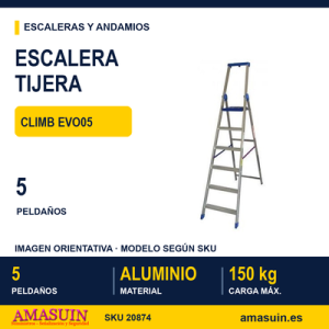 Escalera Tijera CLIMB EVO05 de 5 Peldaños
