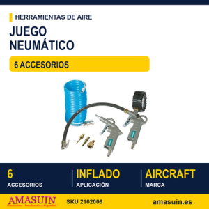 Juego 6 Accesorios para Aire Comprimido.