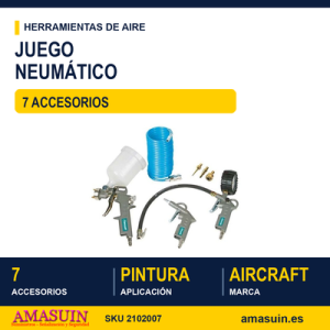 Juego 7 Accesorios para Aire Comprimido.