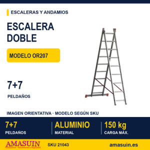 Escalera Transformable Doble OR207 7+7 Peldaños.