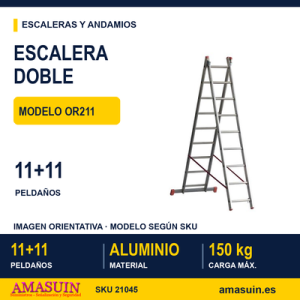 Escalera Transformable Doble OR211 11+11 Peldaños.