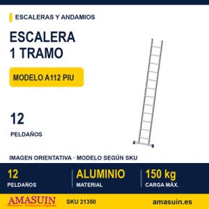 Escalera 1 Tramo A112 PIU de 12 Peldaños.