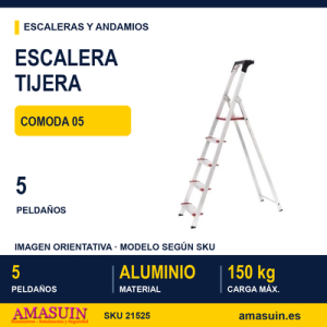 Escalera Tijera COMODA 05 de 5 Peldaños.