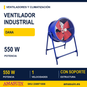 Ventilador Industrial Dana Azul/rojo 550w 1vel 4aspas C/soprte 103x58x32cm