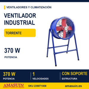 Ventilador Indust.torrente Azul/rojo 370w 1vel 4a Spas C/soprte 98x48x27cm