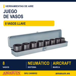 Juego 8 Vasos Llave de Impacto de 3/4".