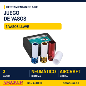 Juego 3 Vasos Llave Impacto 1/2" para Llantas de Aluminio.