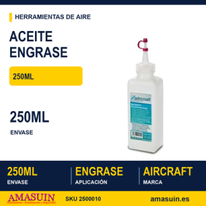Aceite para Engrase 250ml de Herramientas Neumáticas.
