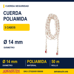 Cuerda Poliamida 14mm Rollo 50 Metros