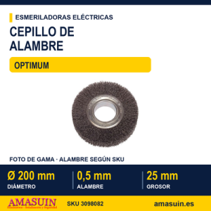 Cepillo Alambre Ø200x25x20x0.5mm.