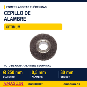 Cepillo Alambre Ø250x30x25x0.5mm.