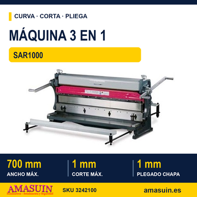 Curvadora Cizalla Plegadora SAR1000. 1 Curvadora Cizalla Plegadora SAR1000.