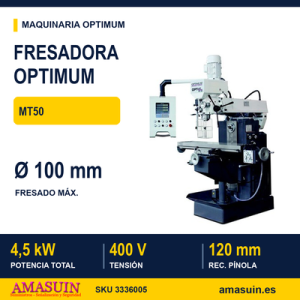 Fresadora Taladradora Optimum MT50 Tipo Torreta.