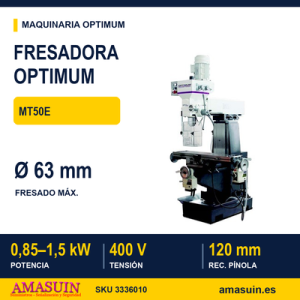 Fresadora Taladradora Optimum MT50E Tipo Torreta.