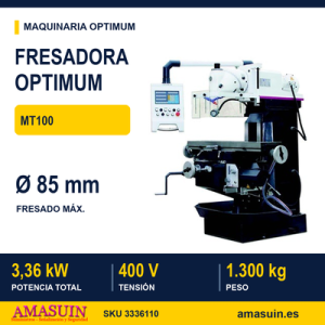 Fresadora Taladradora Optimum MT100.