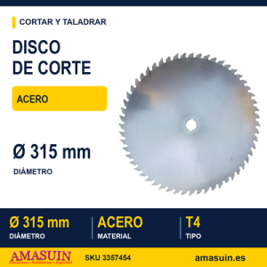 Disco Corte T4 Ø315 Acero.