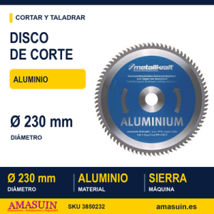 Disco Corte Aluminio Ø230x2.4x25.4mm. 80T.