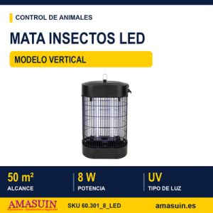 Mata Insectos prof.LED vertical 8W. 50m2