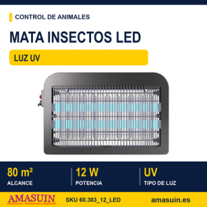 Mata Insectos prof. LED 2x6W. 80m2