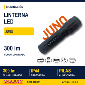 Linterna Juno 300 lúmenes IP44