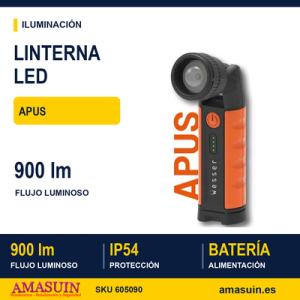 Linterna Apus 900 lúmenes IP54