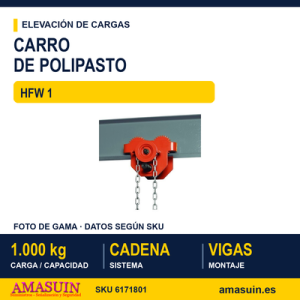 Carro HFW 1 con Cadena para Polipasto.